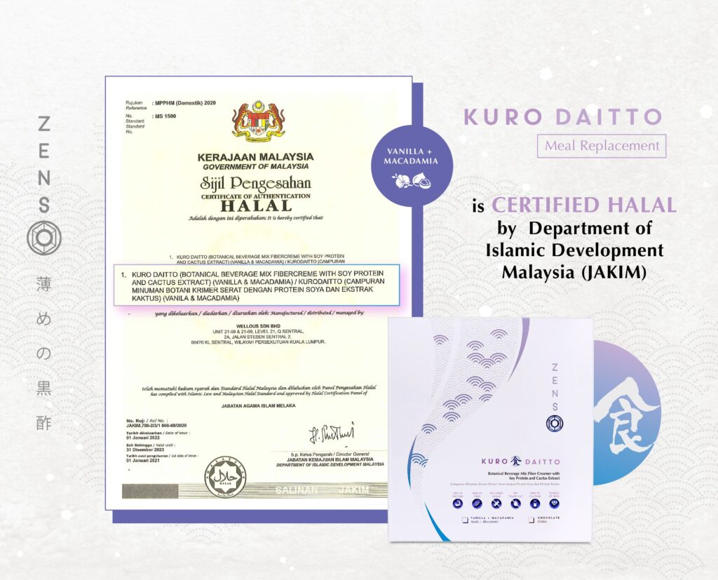 Zenso's HALAL Cerfificate